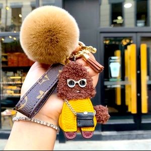 Poodle dog keychain bag charm